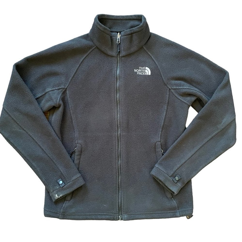 The North Face Jacket Womens Extra Small XS Dark Grey Fleece Full Zip Softshell